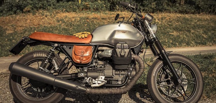 Brown leather seat Moto Guzzi V7