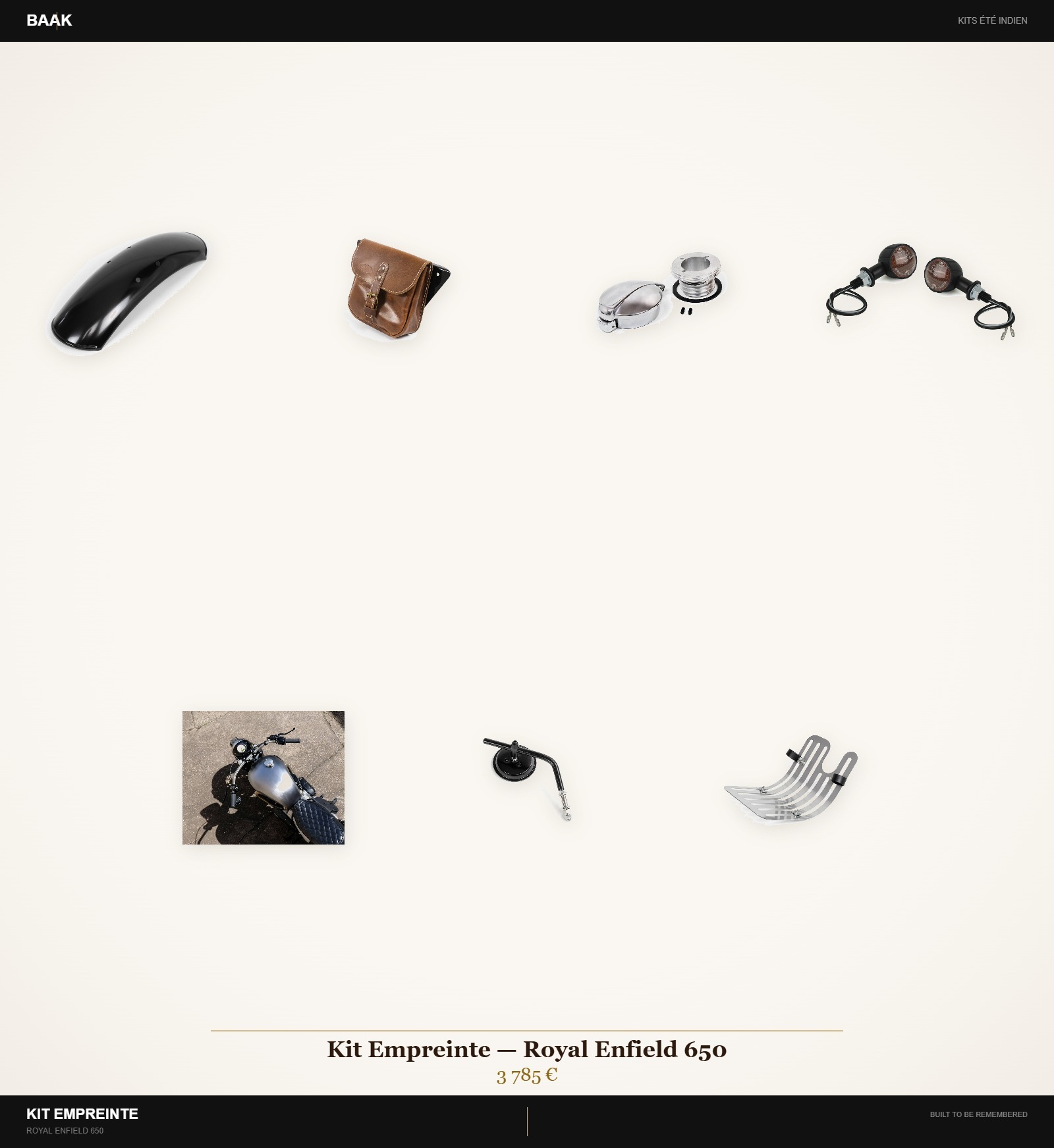 Kit Empreinte Royal Enfield 650 — BAAK Été Indien 2026